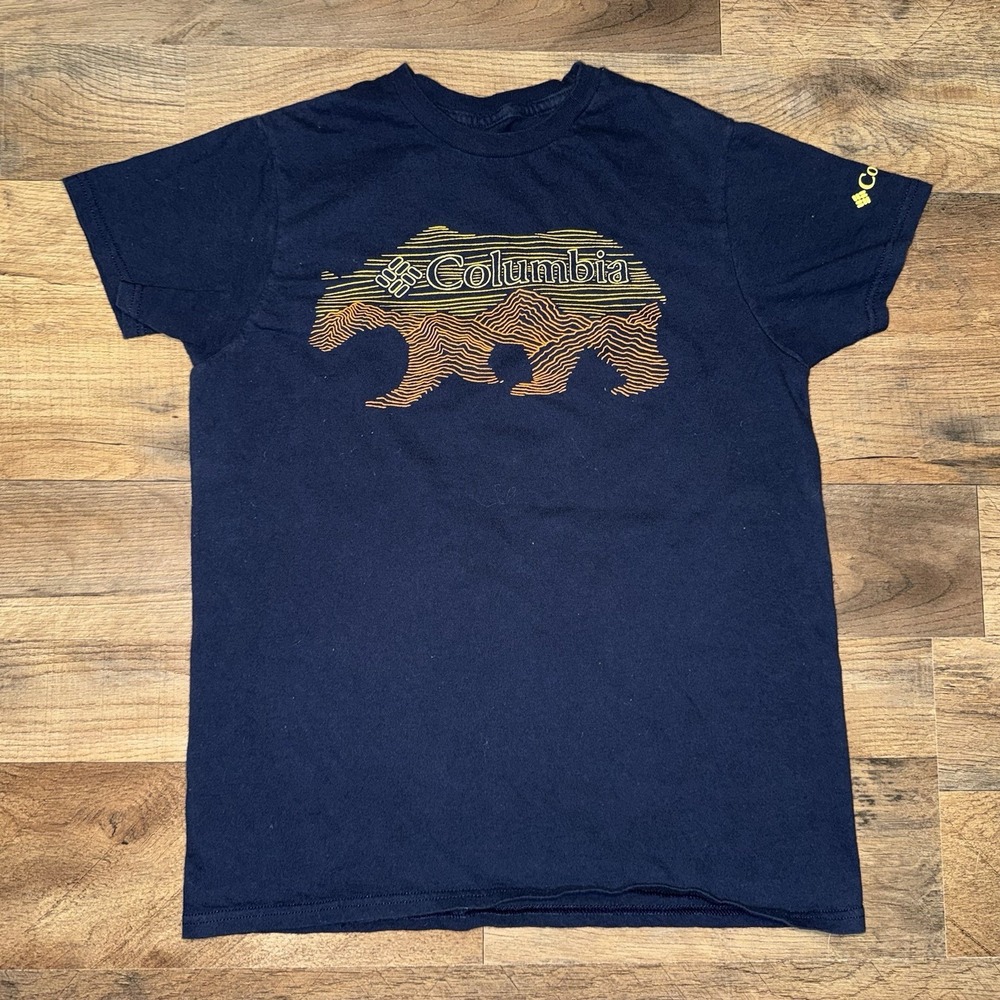 Columbia Youth T Shirt Size Small Blue Bear